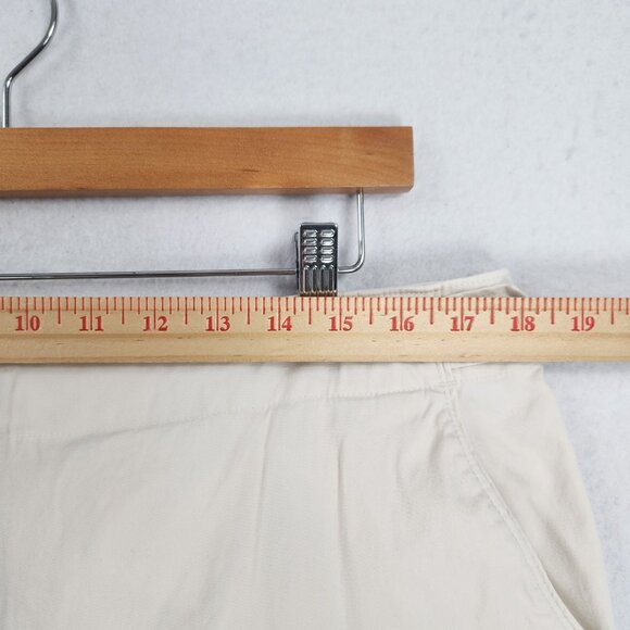 Talbots Pants Womens 16 Cream Chino Crop High Rise Flat Front Straight Leg Capri - Picture 3 of 10